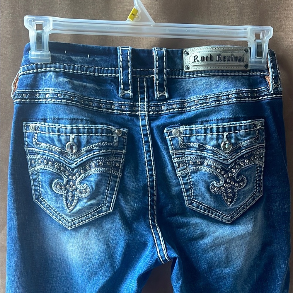 Rock Revival Dark Blue Denim with White Stitching - Picture 7 of 16